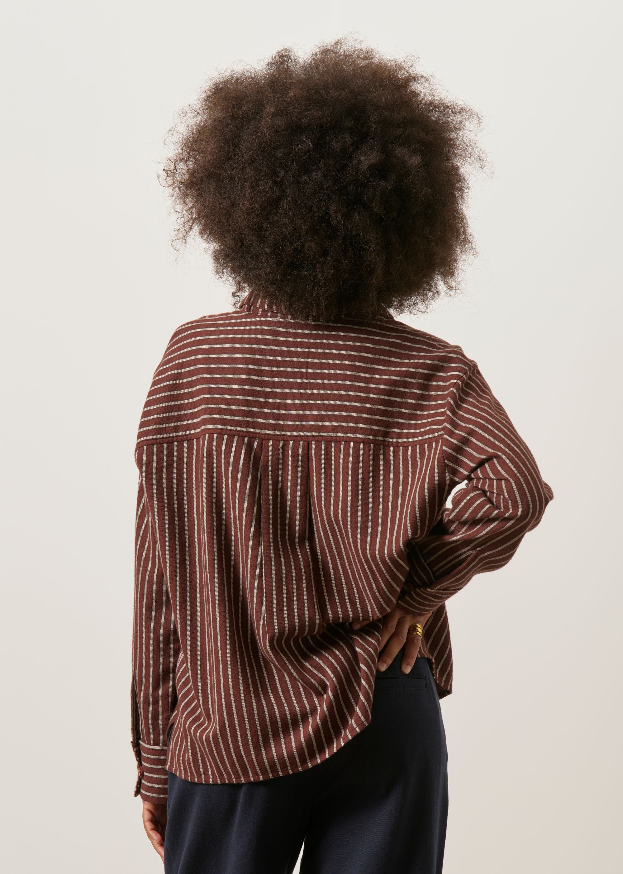 Flanellhemd aus Bio-Baumwolle | Mehrfarbig "O'hara brushed stripes manuela blouse", Thinking Mu, Foto 4