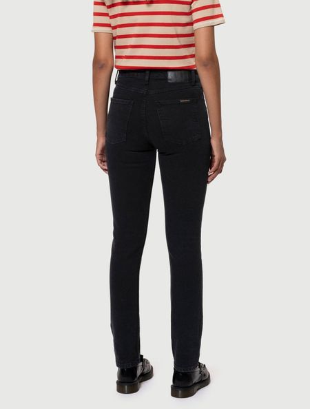 Jean slim en coton bio | noir "mellow mae so black", Nudie Jeans, photo 2