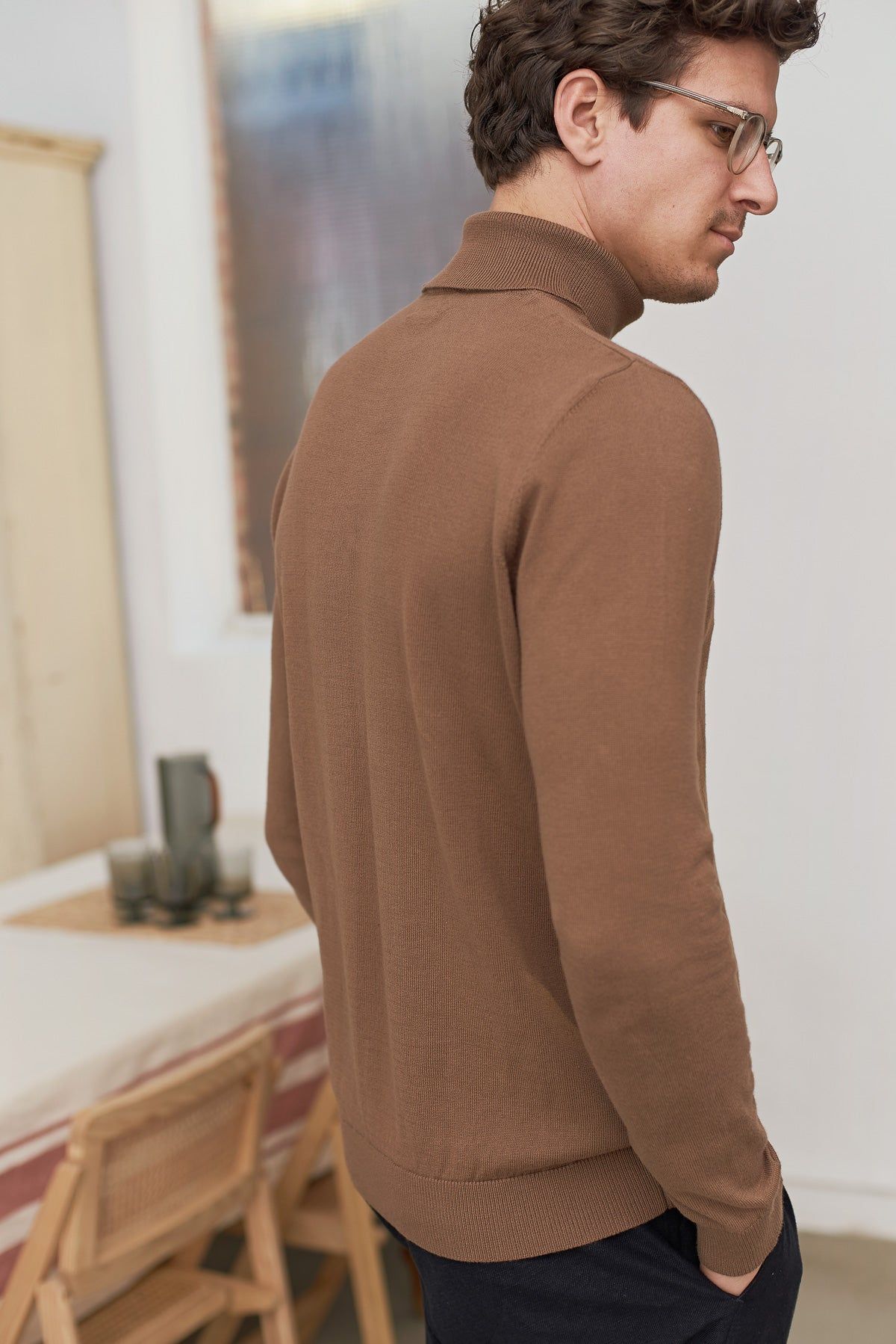 Rollkragenpullover aus Bio-Baumwolle | Camel "avid rollneck jumper - eco camel", About Companions, Foto 4
