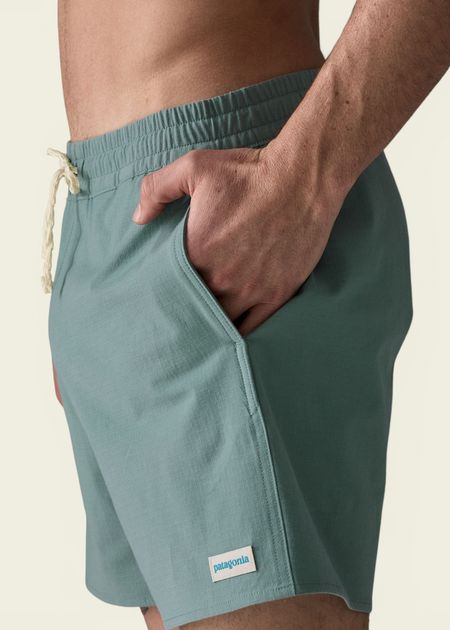 Maillot short en coton bio et matière recyclée | bleu home waters volley shorts - 16 in. - blsg - Patagonia