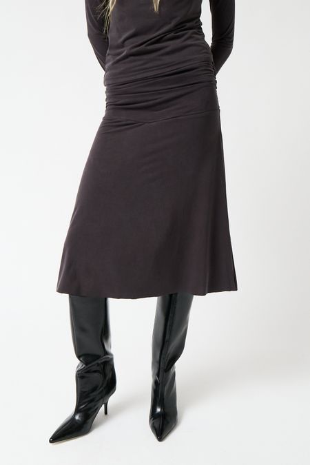 Jupe en lyocell et sorona | charbon "Galena skirt" - AMT Studio