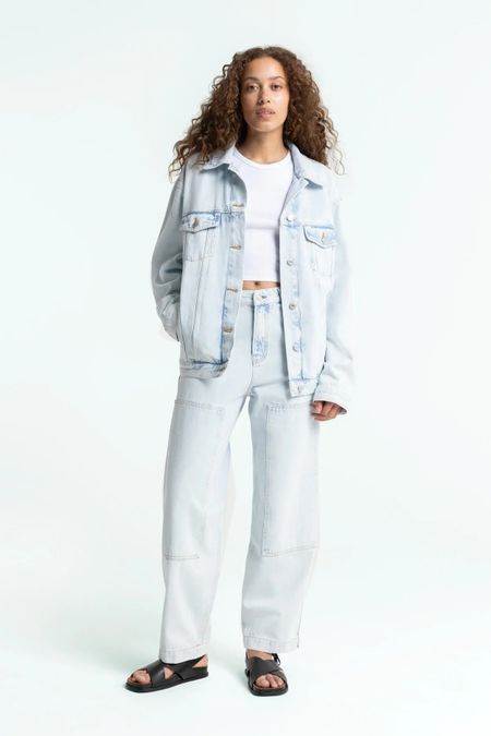 Jean ballon en coton biologique | blanc "leyda - chase super light marble", Kings of Indigo, photo 5
