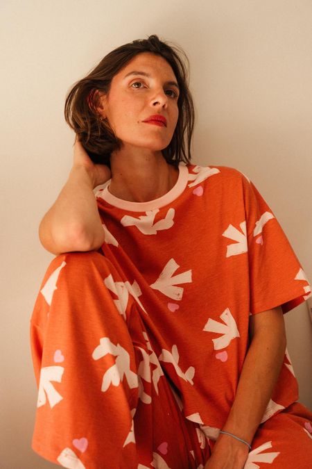 Pyjama imprimé long ample en coton bio, We Are Jolies