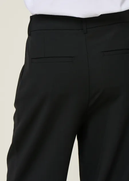Pantalon large à pinces en laine froide certifiée | noir "black pat pants", Thinking Mu, photo 4
