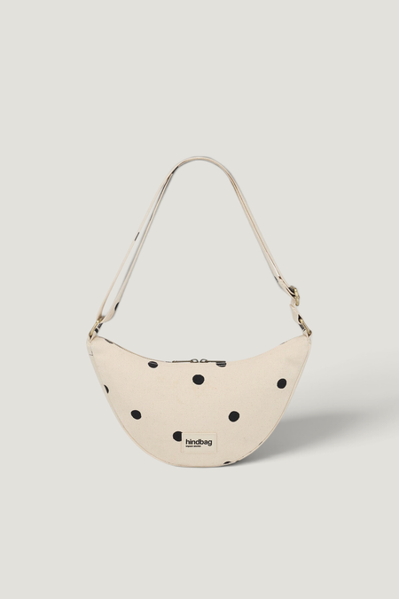 Sac bandoulière en coton bio | pois écru "andrea pois écru" - Hindbag