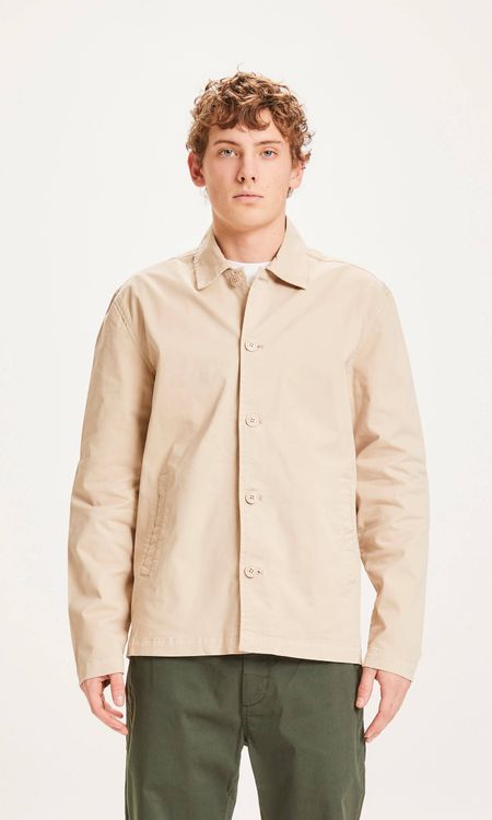 Veste légère beige en popeline de coton bio - pine