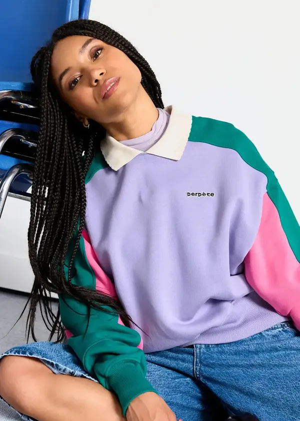  Sweat en coton bio | multicolore "Mel lilas", Perpète