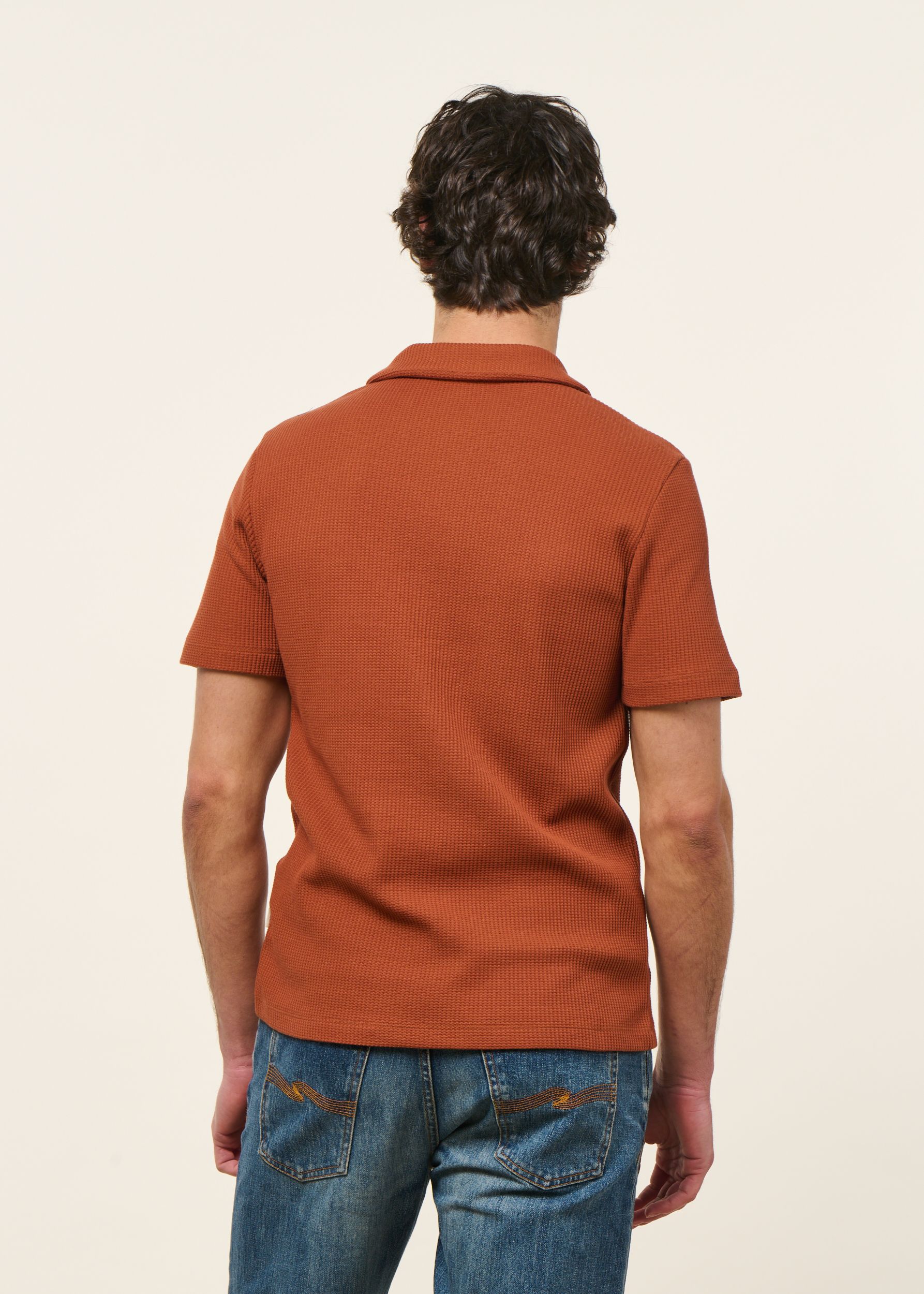 Polo en coton bio piqué | rouille "Canning - coconut shell", Twothirds, photo 3