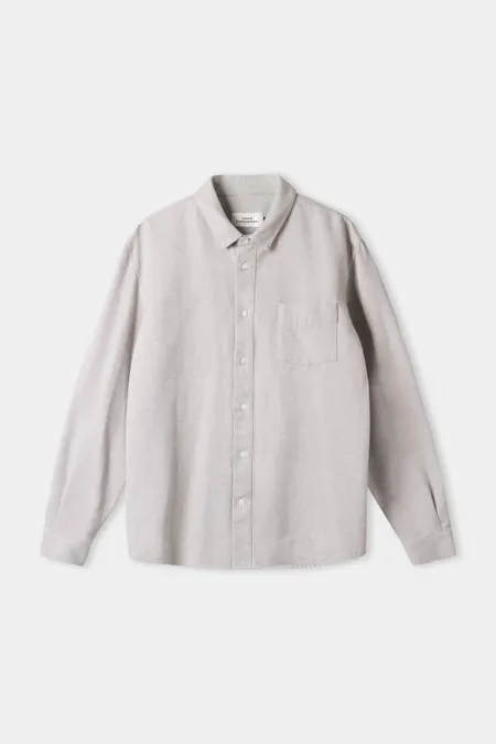 Chemise en coton bio | beige "Simon eco flannel cold brown", About Companions, photo 6