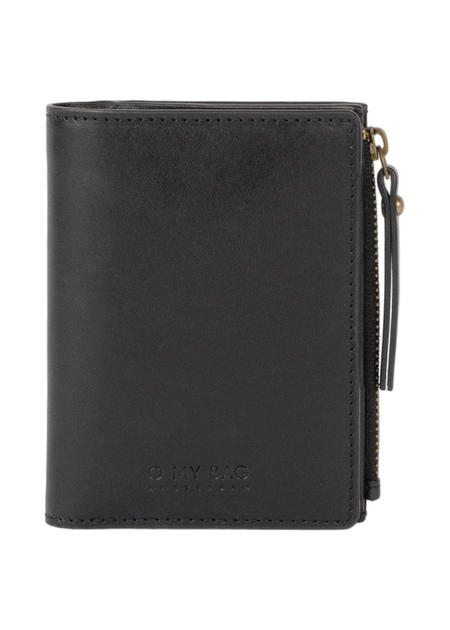 Portefeuille en cuir certifié | noir "jamie wallet - black classic leather"
