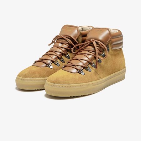 Baskets hautes en cuir certifié | marron "zsp2 suede - marron" - Zespa