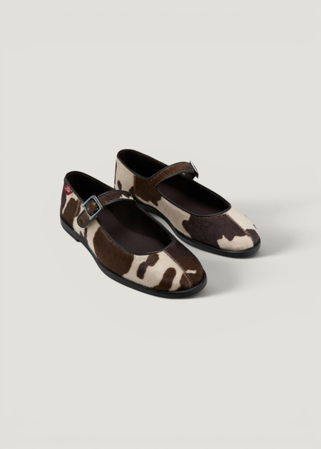Ballerine à bride | beige et marron "Gaia vache - vache", Zèta Shoes, photo 2