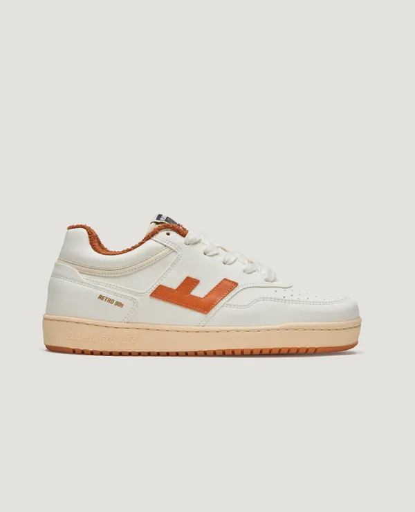 Baskets vegan en recyclé | écru et orange "retro 90s pearl vanilla toffee", Flamingos Life