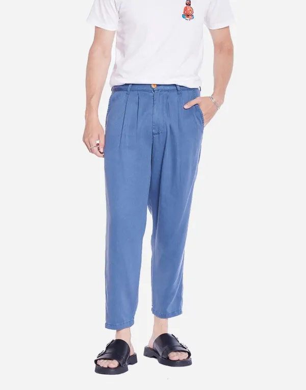 Pantalon droit en tencel | bleu "swing cobalt blue", Olow