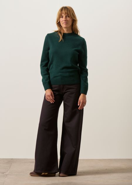 Pull régular en laine mérinos recyclée | vert émeraude, WeDressFair, photo 3