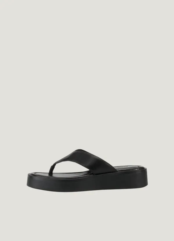 Sandales plateforme en cuir certifié | noir "danya - black", Vagabond