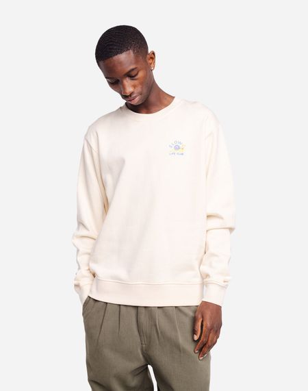 Sweat en coton bio | écru "slow life ivoire"