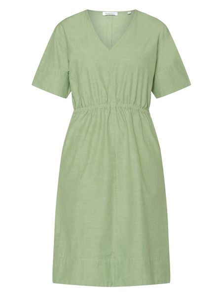 Midikleid aus Bio-Baumwolle | Grün "slub yarn short sleeve midi dress shale green", Knowledge Cotton Apparel, Foto 5