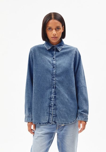 Chemise en jean en coton bio et recyclé - aigaa slate blue