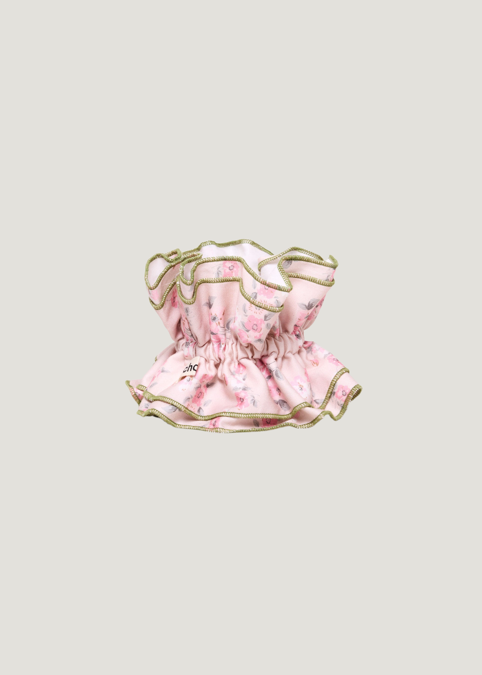 Maxi-Scrunchie aus upgecyceltem Material | rosa geblümt , Chou², Foto 1