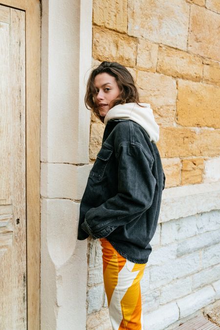 Veste en jean noire en coton bio - ellen overshirt black blizzard, Samsoe Samsoe, photo 4
