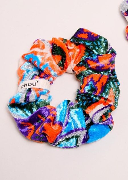 Chouchou en velours upcyclé | multicolor "dévoré" - Chou²