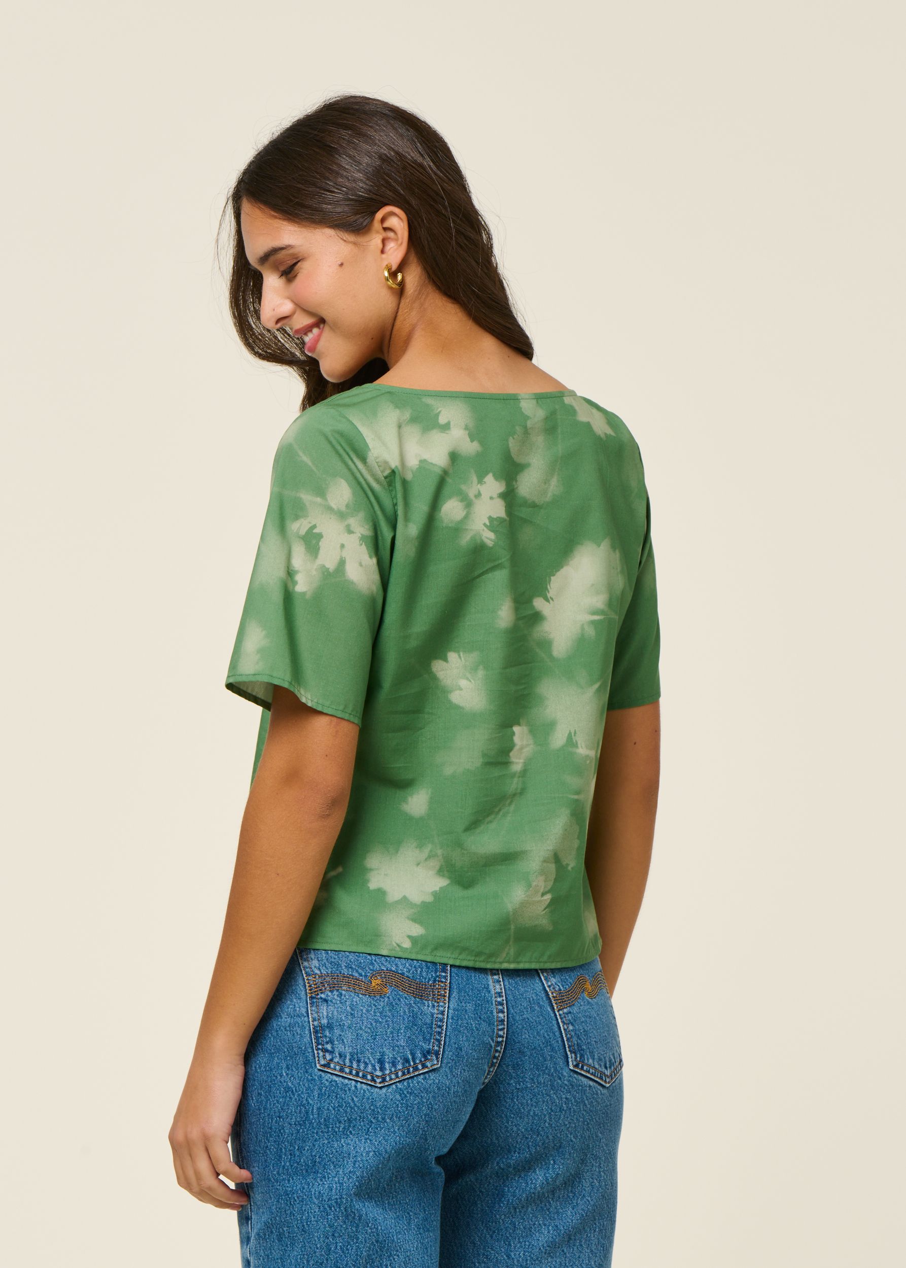 Blouse en coton bio et lyocell | vert "tipia leia - green", Thinking Mu, photo 4