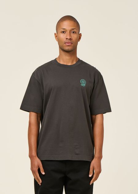 T-shirt en coton bio | noir carbone "simple life "