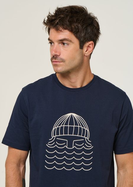 T-shirt en coton bio | bleu "to the sea - navy", Bask in the Sun, photo 2