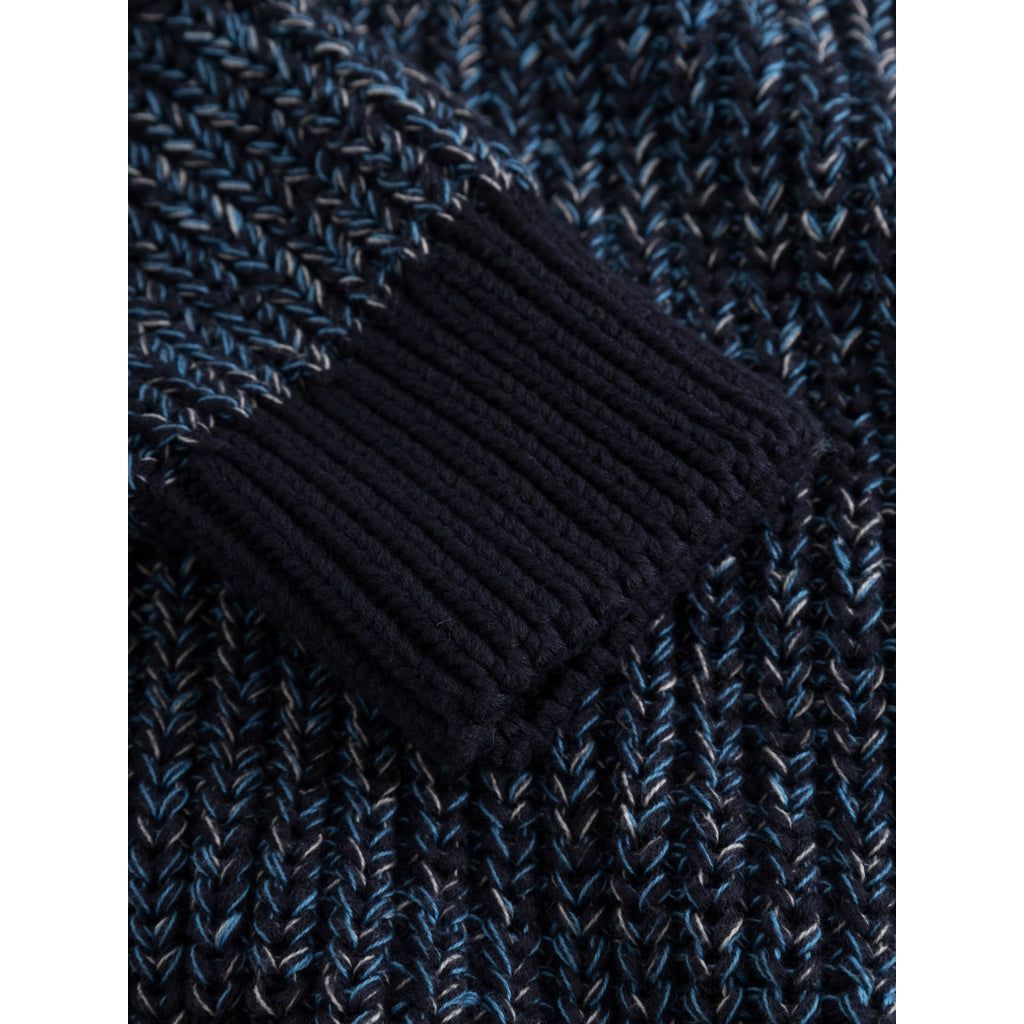 Pull en maille de coton bio | mélange de bleu "multicolored crew neck blue aop", Knowledge Cotton Apparel, photo 5