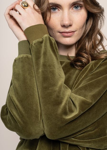 Sweat velours en coton bio | vert "raglan cotton sweatshirt", Brava Fabrics, photo 2