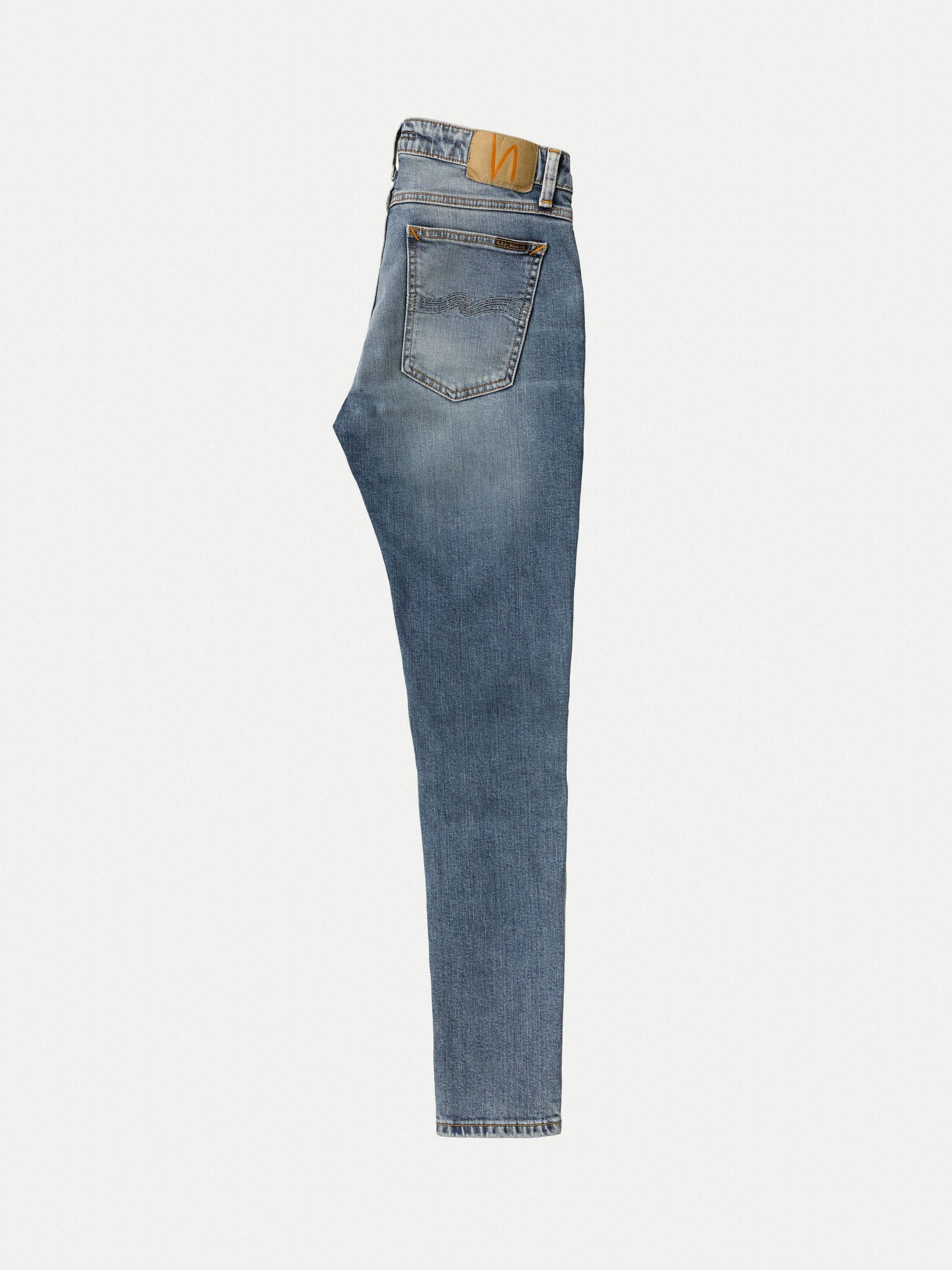Jean skinny bleu clair délavé - skinny lin indigo master, Nudie Jeans, photo 2