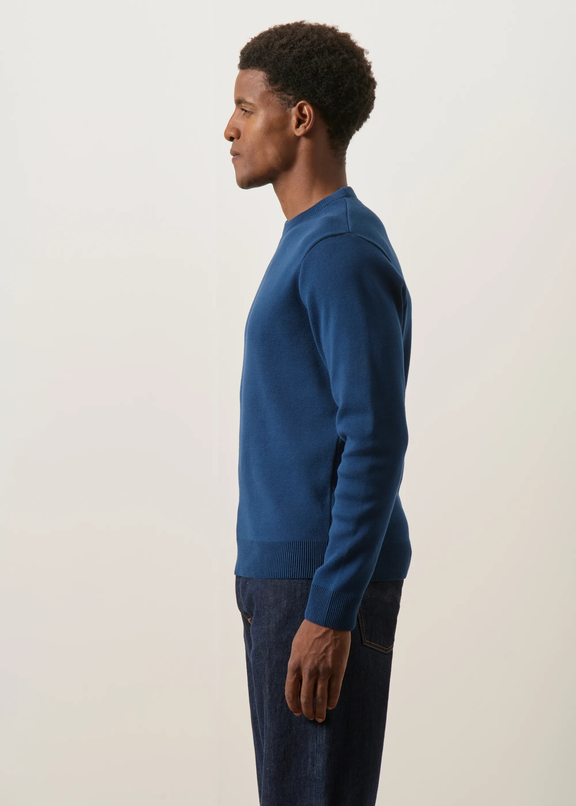 Pull interlock en coton bio |  marine, WeDressFair, photo 5