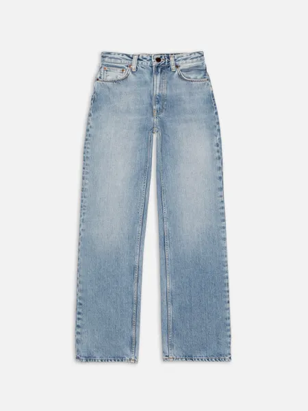 Jean droit large en coton biologique | bleu "clean eileen streaky vintage", Nudie Jeans, photo 4