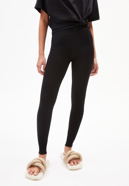 Legging noir en coton bio - faribaa logo black