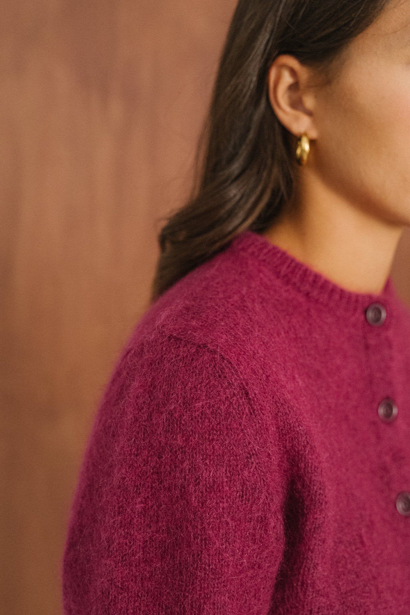 Gilet en mohair certifié | framboise "grace", Bonjour Demain, photo 2