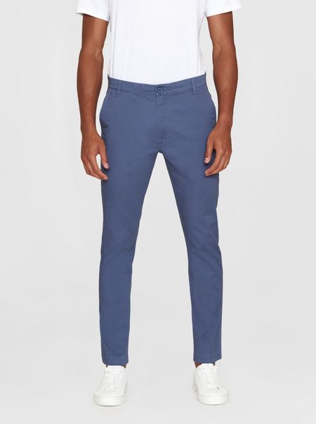 Chino en coton bio | bleu indigo "luca slim twill chino vintage indigo"