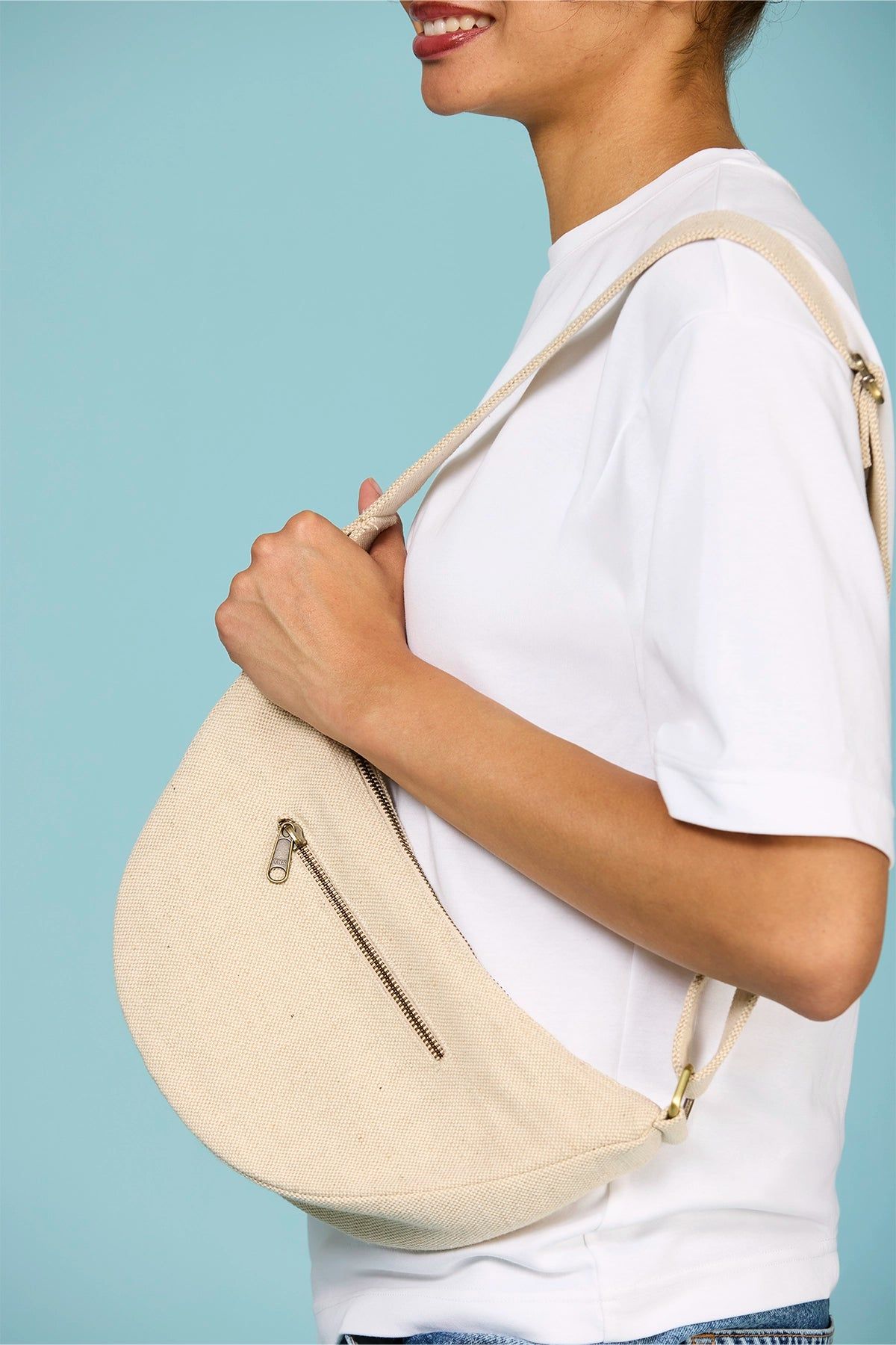 Banane en coton bio et jute | écru "andrea jute", Hindbag, photo 3