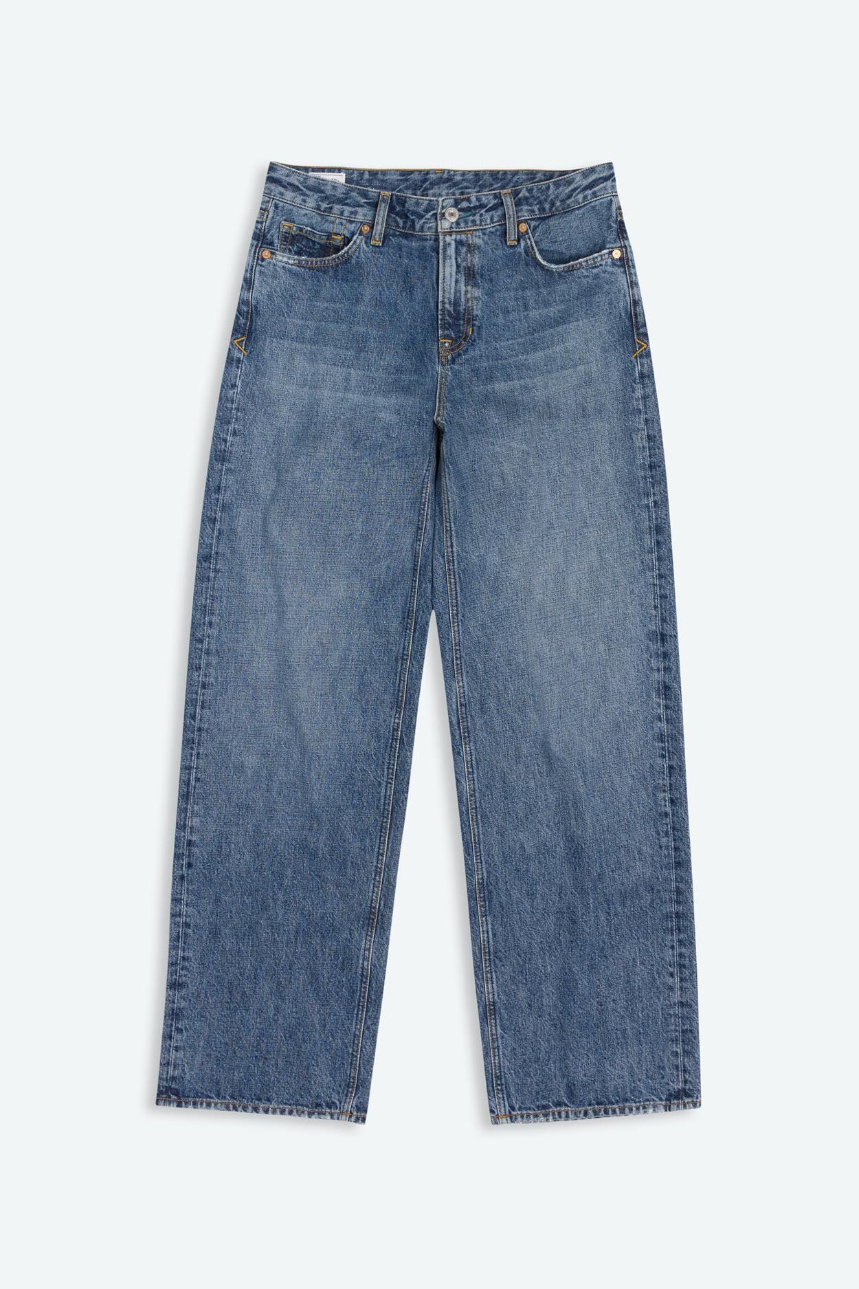 Jean large taille basse en coton bio | bleu "joan ceky blue worn", Kings of Indigo, photo 5