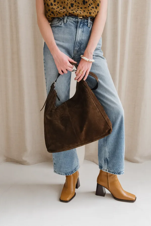 Sac cabas en cuir suède certifié | marron "hilo - coffee", Vagabond