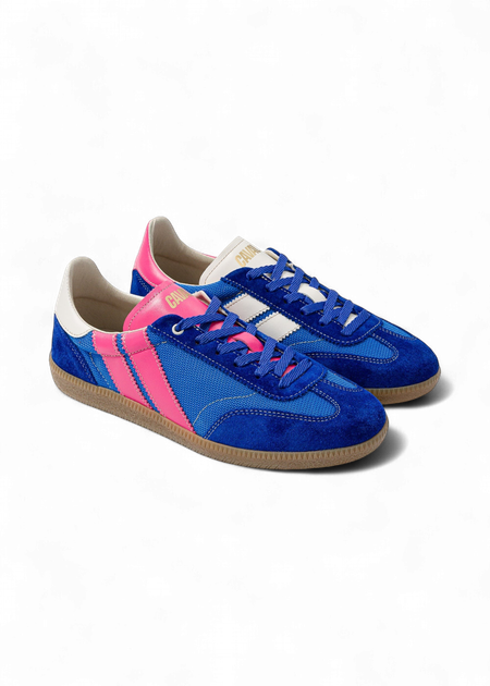 Baskets en mesh recyclé et cuir certifié | bleu "flash kiss" - Caval