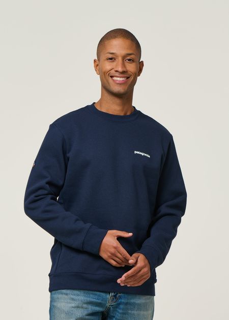 Sweat en matières recyclées | noir "fitz roy icon uprisal crew new navy"