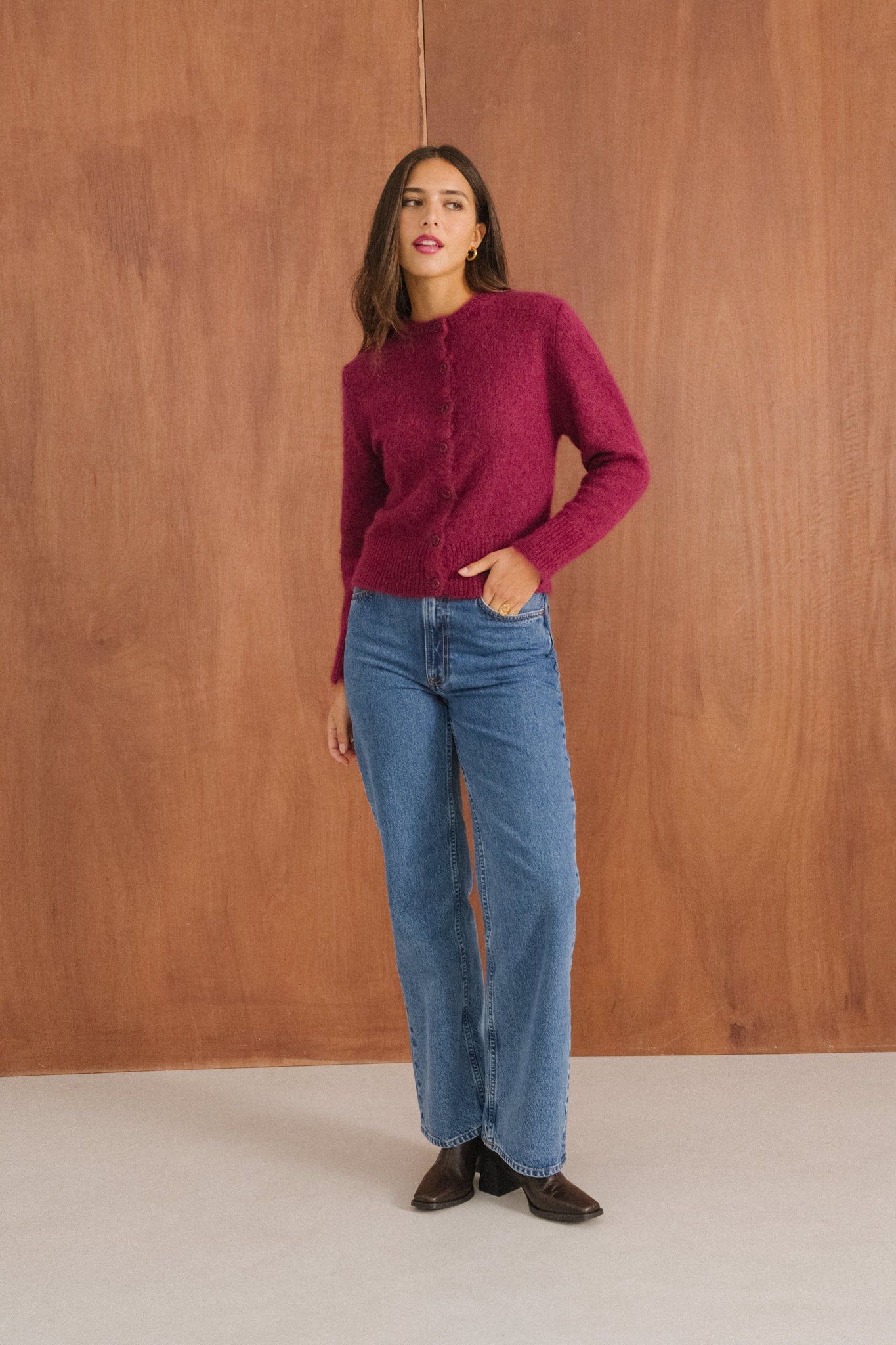 Gilet en mohair certifié | framboise "grace", Bonjour Demain, photo 6