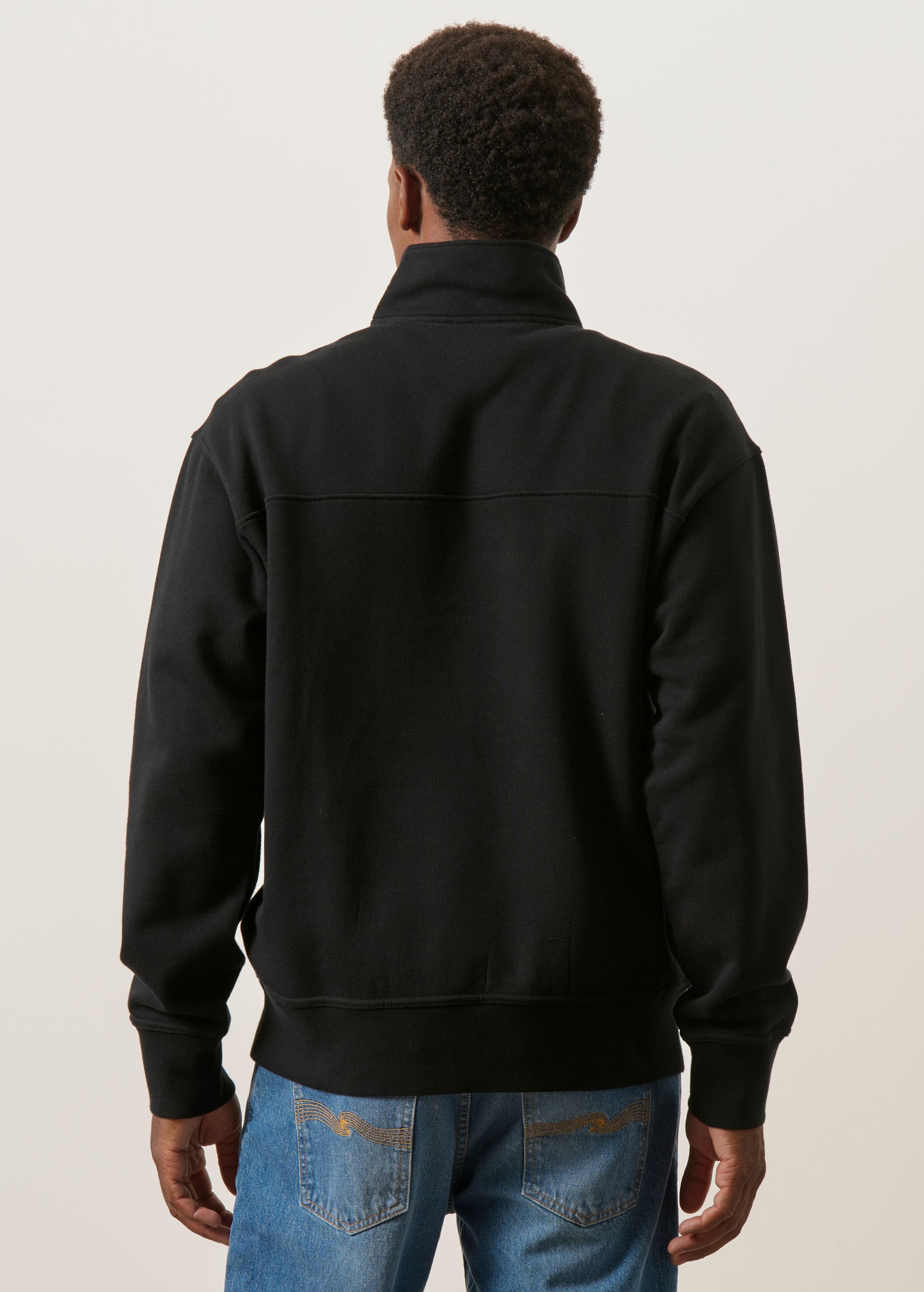 Troyer-Sweatshirt mit Reißverschlusskragen aus Bio-Baumwolle | schwarz, WeDressFair, Foto 3