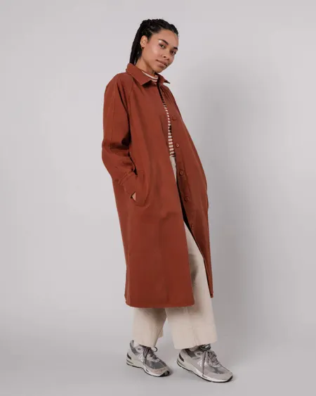 Trench twill en coton bio | marron "twill jacket sequoia", Brava Fabrics, photo 1