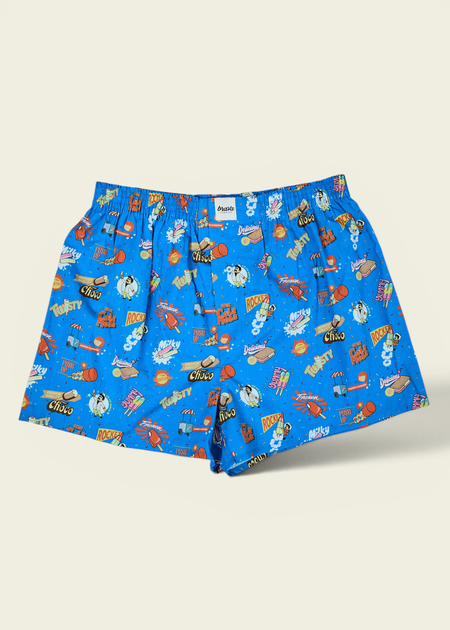 Caleçon à imprimés en coton bio | bleu "Summer ice cream boxer - blue"
