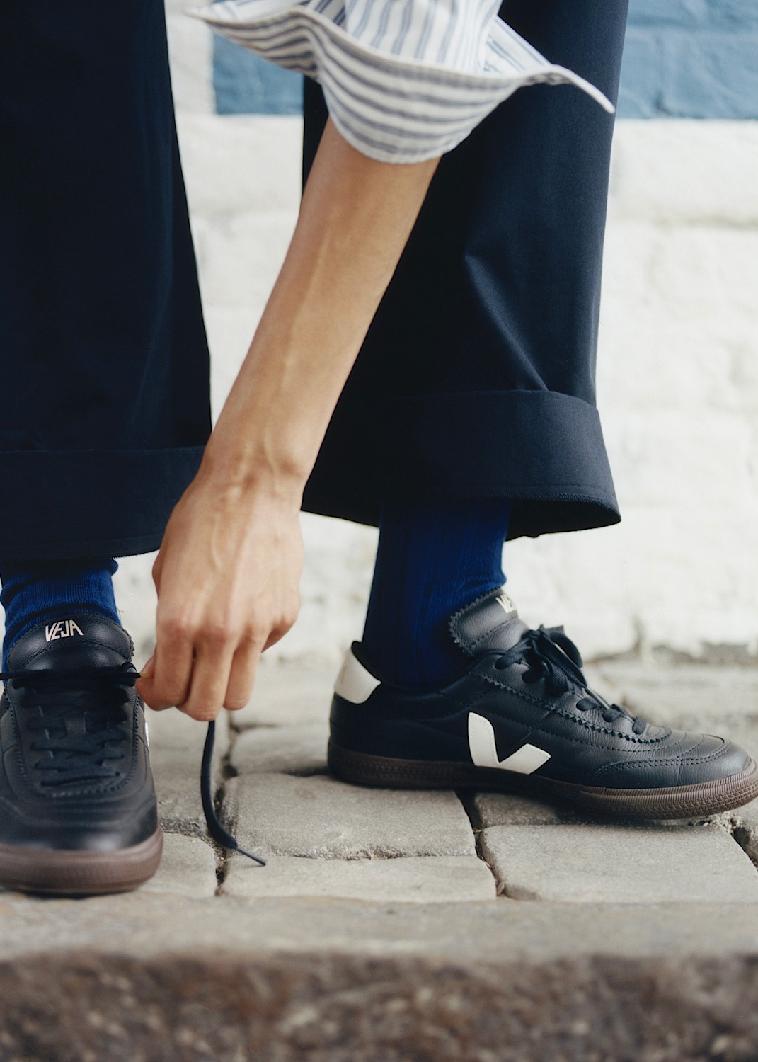 Baskets en cuir | noir "Panenka o.t leather - black_white", Veja, photo 4