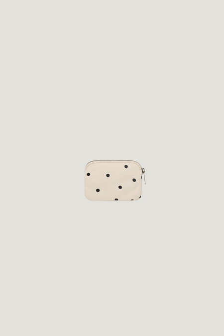 Porte-monnaie en coton bio | pois écru "lili pois écru" - pois ecru - Hindbag