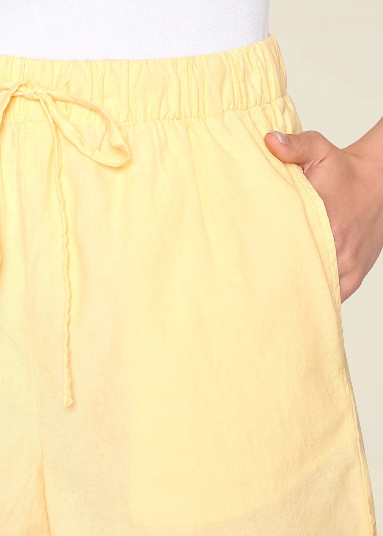 Weite Shorts aus Bio-Baumwolle | Gelb "posey wide waist shorts impala", Knowledge Cotton Apparel, Foto 2