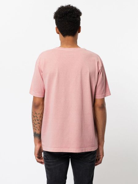 T-shirt ample rose logo blanc en coton bio - uno njco circle, Nudie Jeans, photo 3